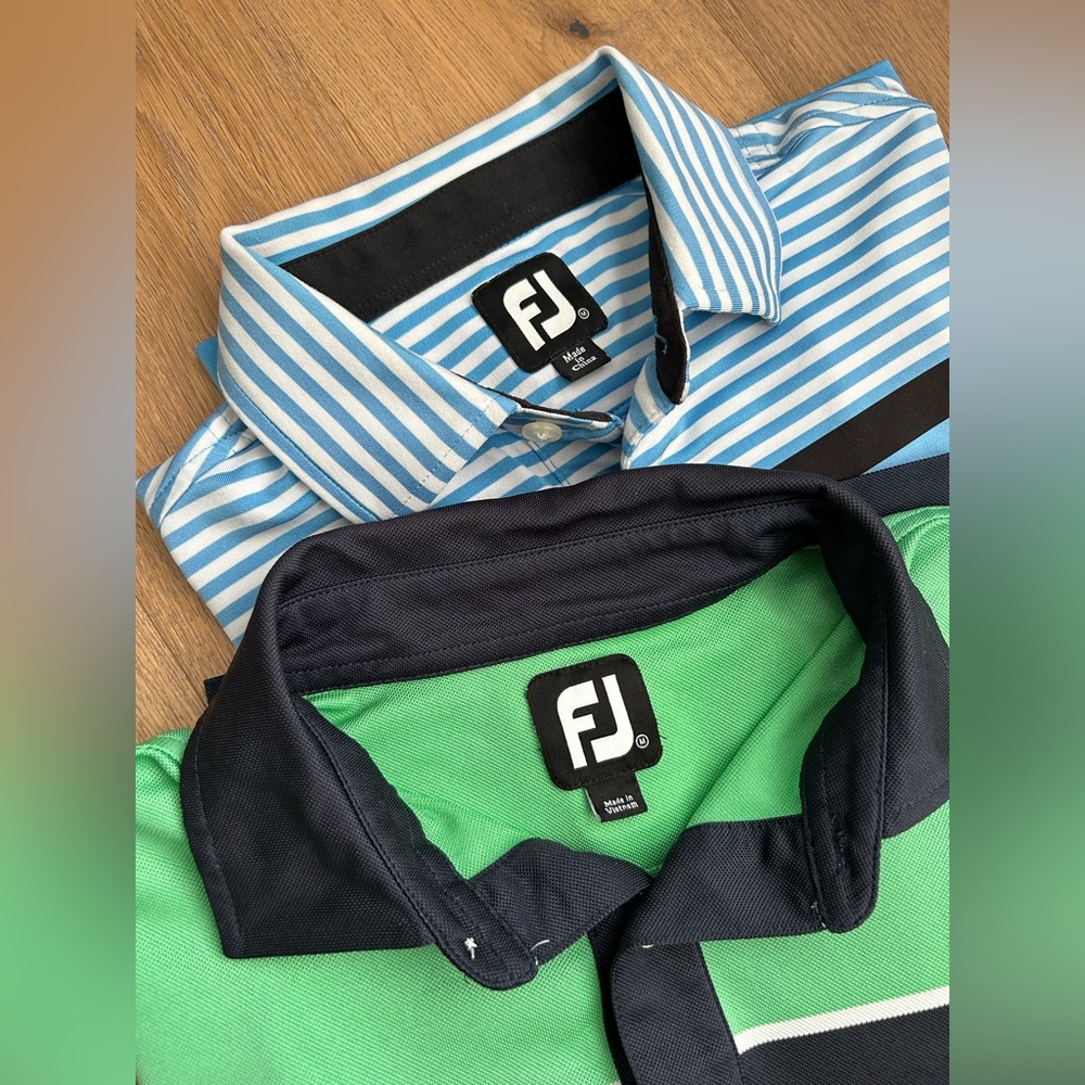 Medium Footjoy Golf Polos, Men’s Medium Footjoy Golf Polo Bundle, Both Shirts.